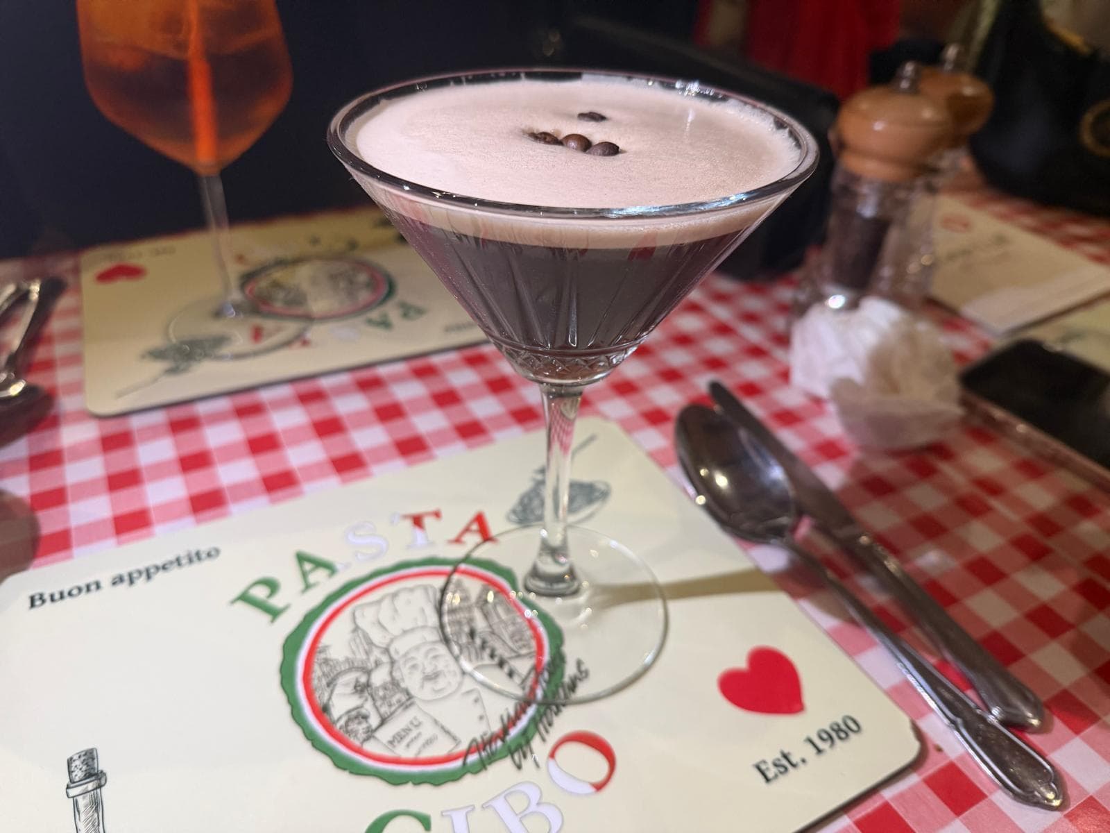 Espresso martini review - Pasta Cibo Espresso martini at Pasta Cibo - A Saturday Night at Pasta Cibo